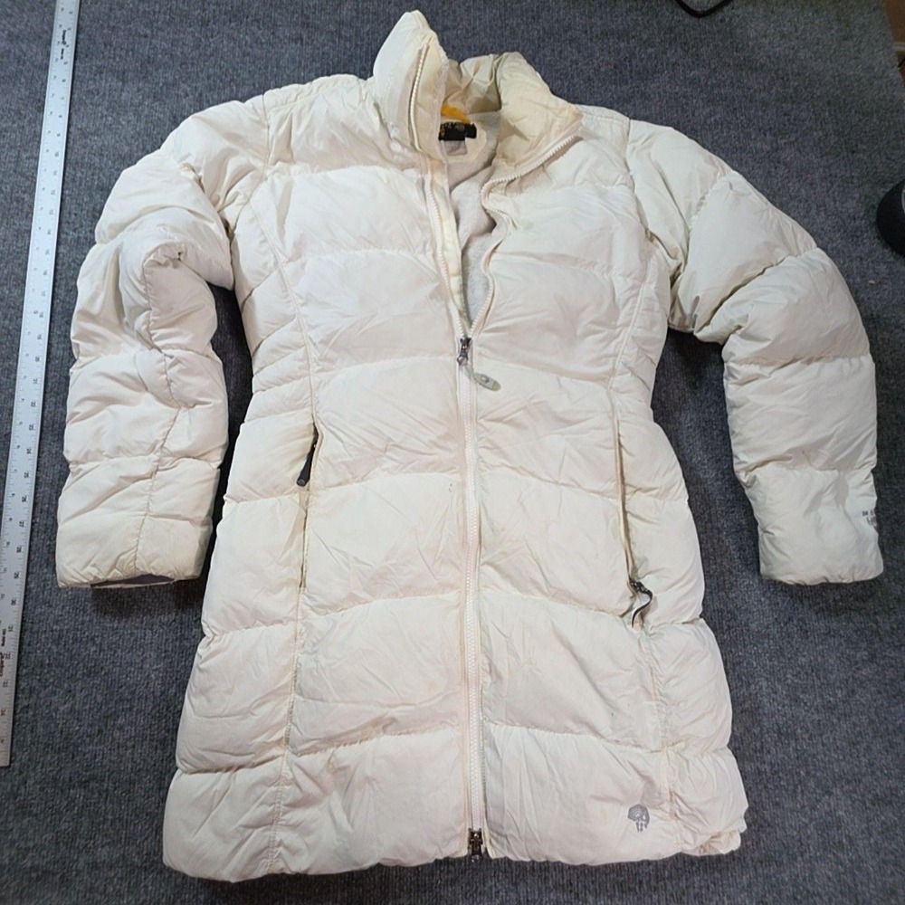 Mountain Hardwear Coat Womens Small White Puffer Long Full Zip Insulated Warm